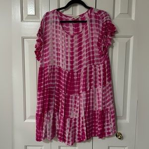 Pink short sleeve dress
